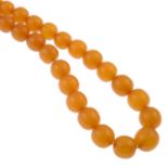 A graduated bakelite bead necklace.Length 56.5cms.