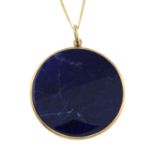 A 9ct gold sodalite pendant,