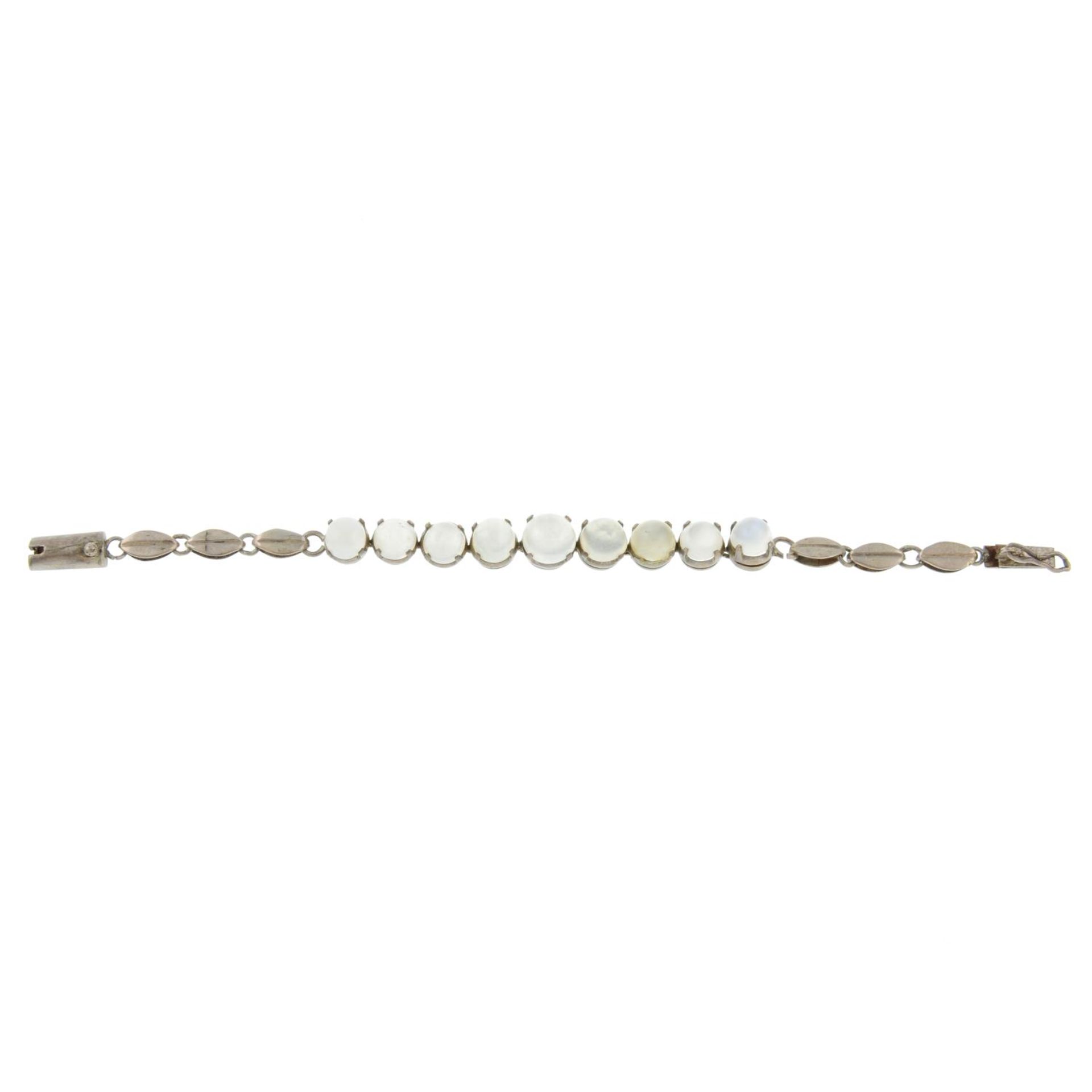A Victorian moonstone fringe necklace, - Image 3 of 4