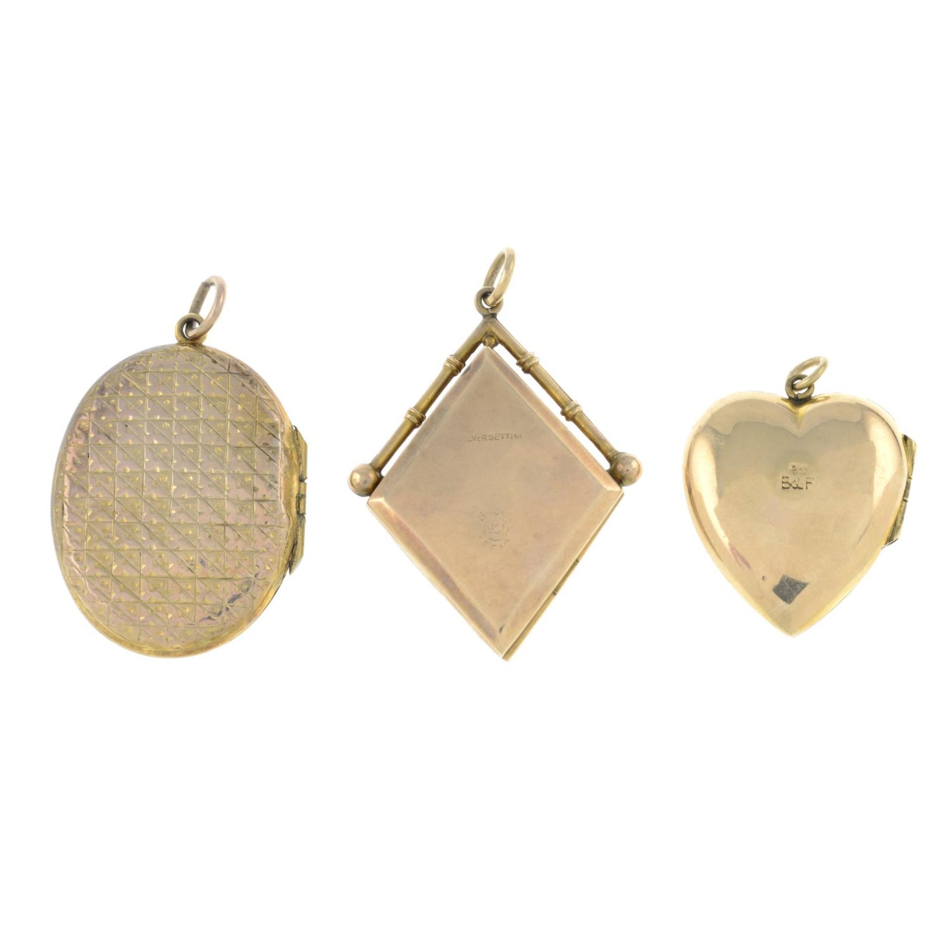 Three engraved lockets. - Image 2 of 2