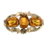 A late Victorian citrine brooch.