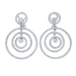 Five pairs of cubic zirconia and gem-set earrings,