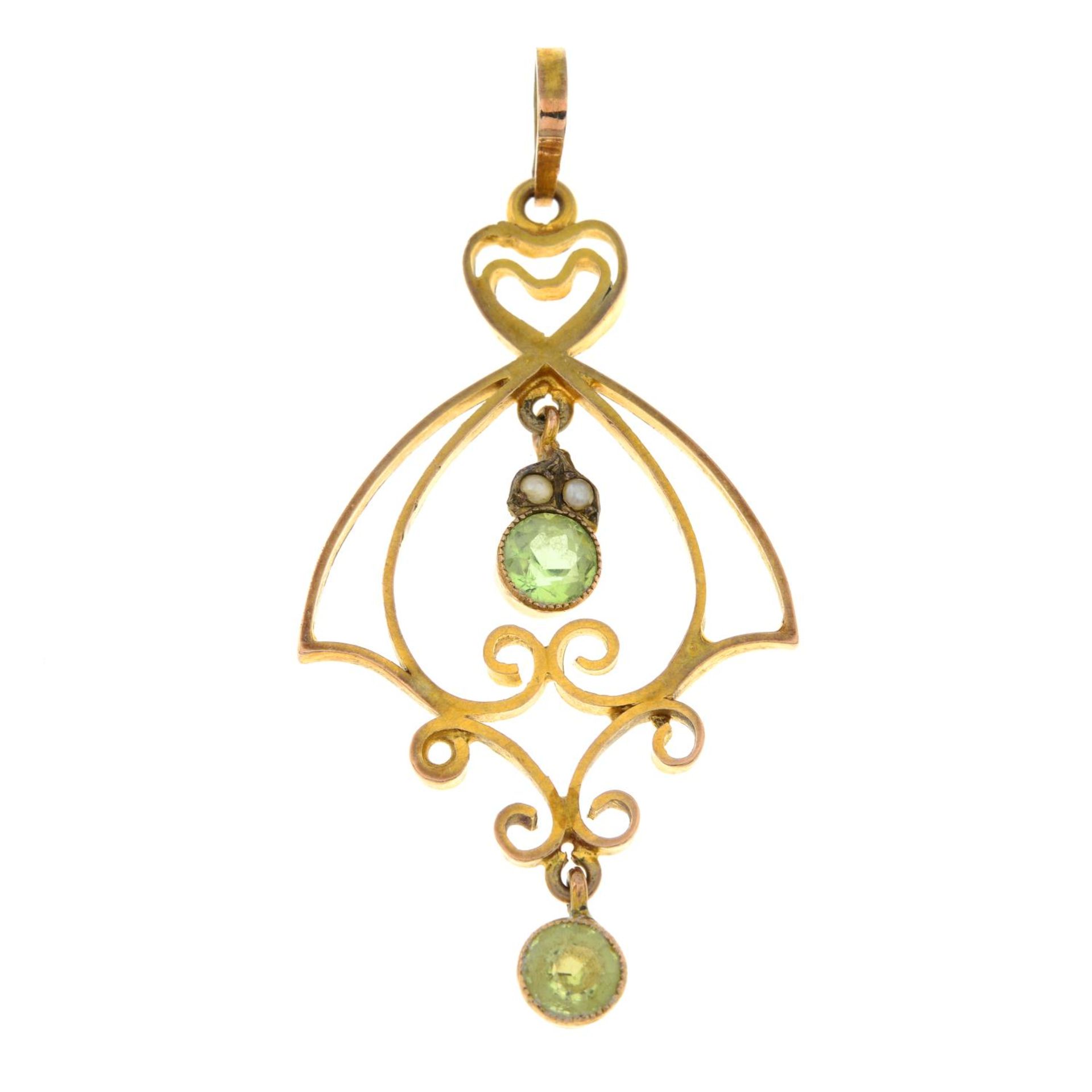 An early 20th century 9ct gold peridot,