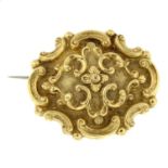 A Victorian scrolling memorial brooch.Length 4cms.