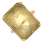 A citrine single-stone ring.Stamped 9ct.Ring size K.