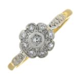 A diamond posy ring.Estimated total diamond weight 0.10ct.Stamped 18ct.