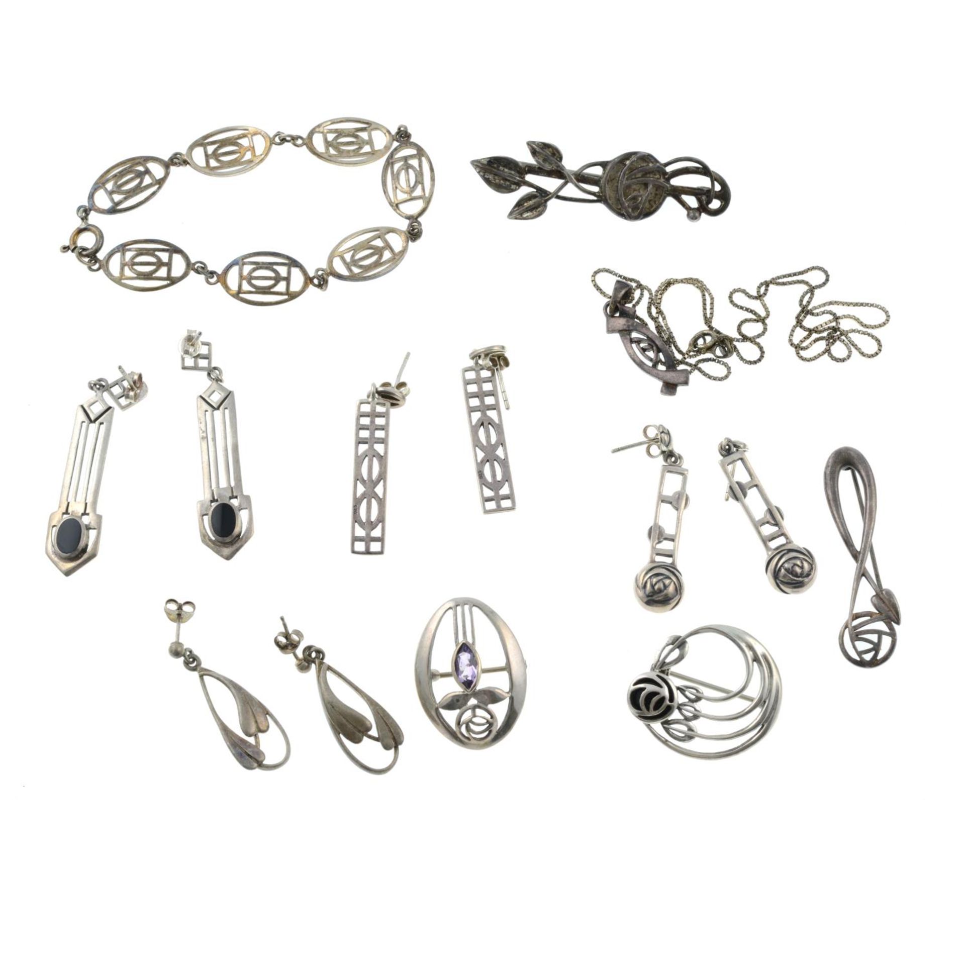 A selection of Mackintosh style jewellery.All stamped 925.125gms. - Image 3 of 4