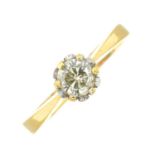 An 18ct gold diamond single-stone ring.Diamond weight 0.33cts stamped to band.