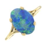 A boulder opal single-stone ring.Ring size T.