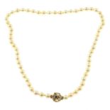 A cultured pearl single-strand necklace,