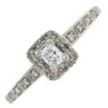 A 9ct gold vari-cut diamond cluster ring.Total diamond weight 0.25ct,