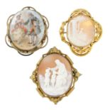 A selection of Victorian and later brooches,
