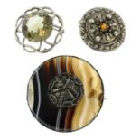 Five mainly Scottish brooches,