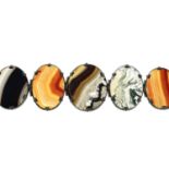 An early 20th century agate panel bracelet.Length 21cms.