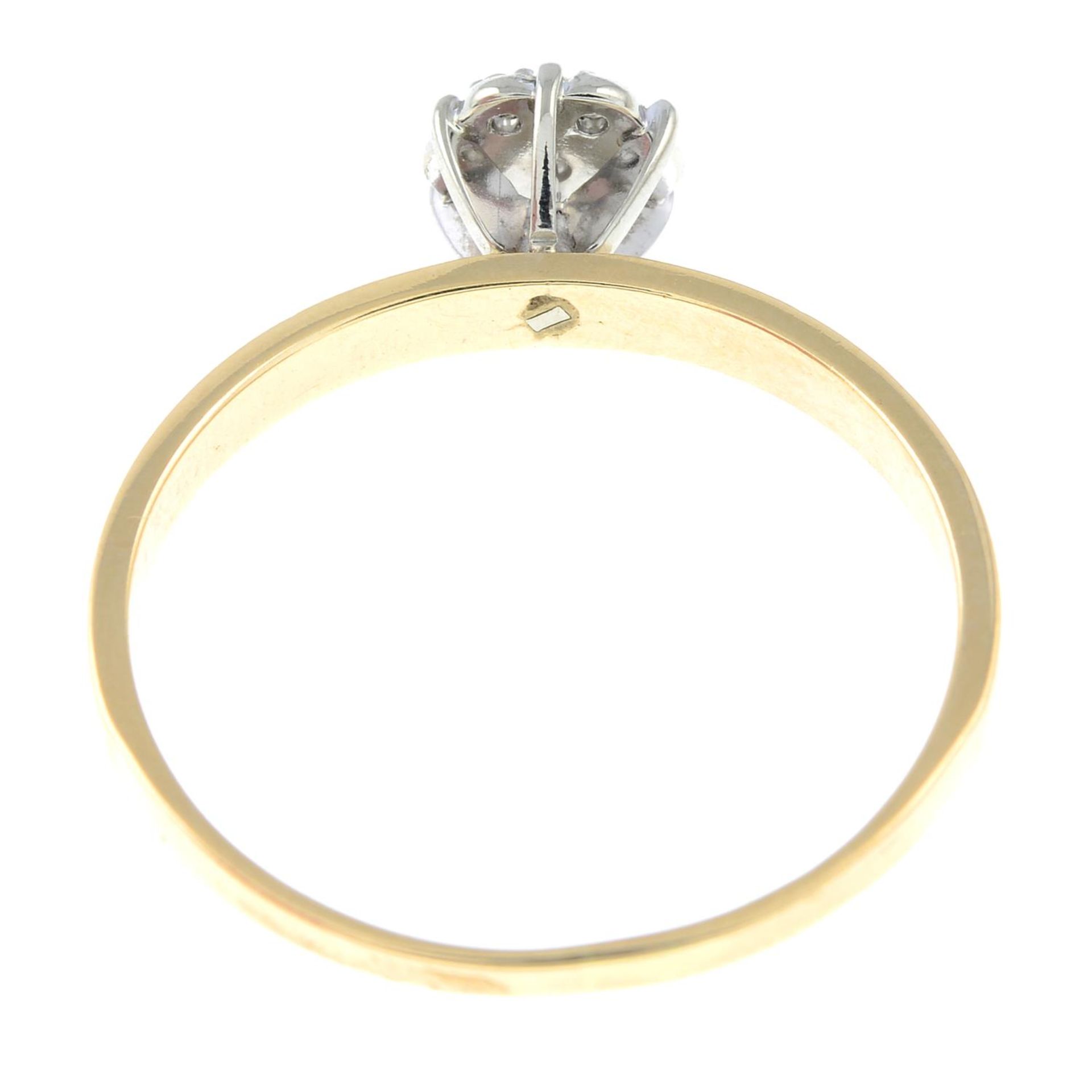 A single-cut diamond cluster ring.Estimated total diamond weight under 0.10ct.Stamped 10k.Ring size - Image 3 of 3