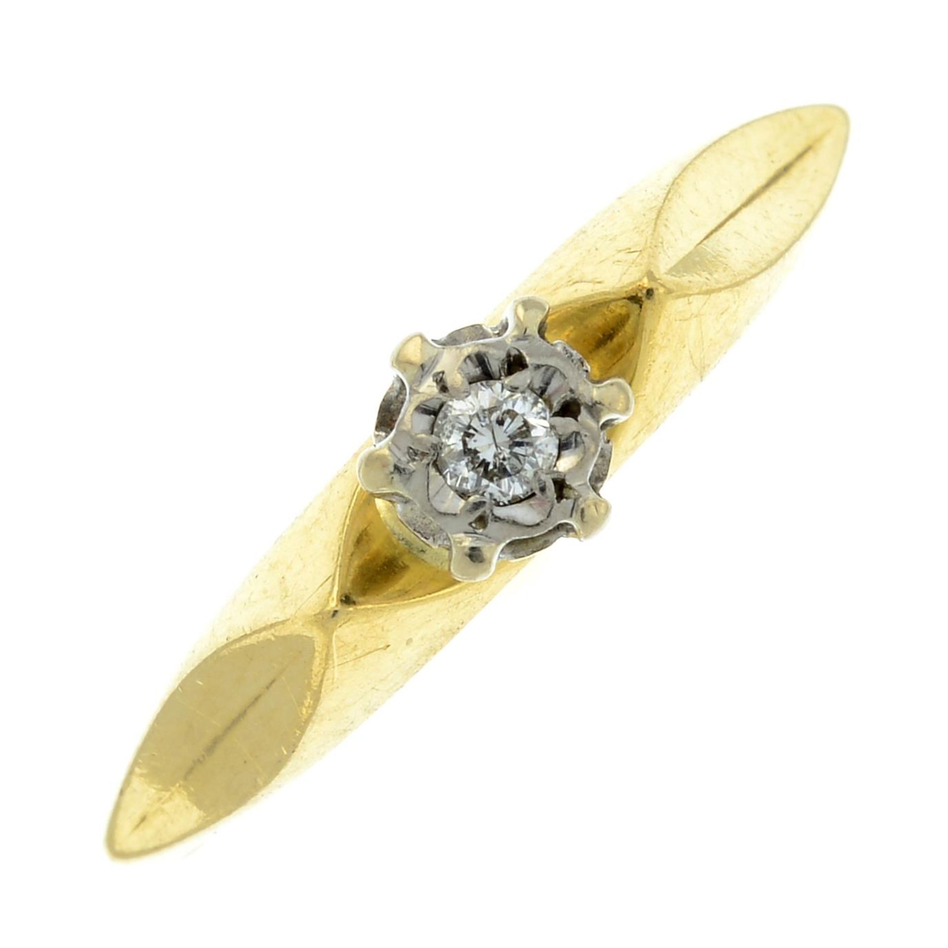 A 1970's 18ct gold illusion-set brilliant-cut diamond ring.Hallmarks for Birmingham,