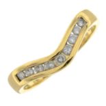 An 18ct gold diamond wishbone ring.