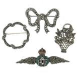 A selection of marcasite jewellery.