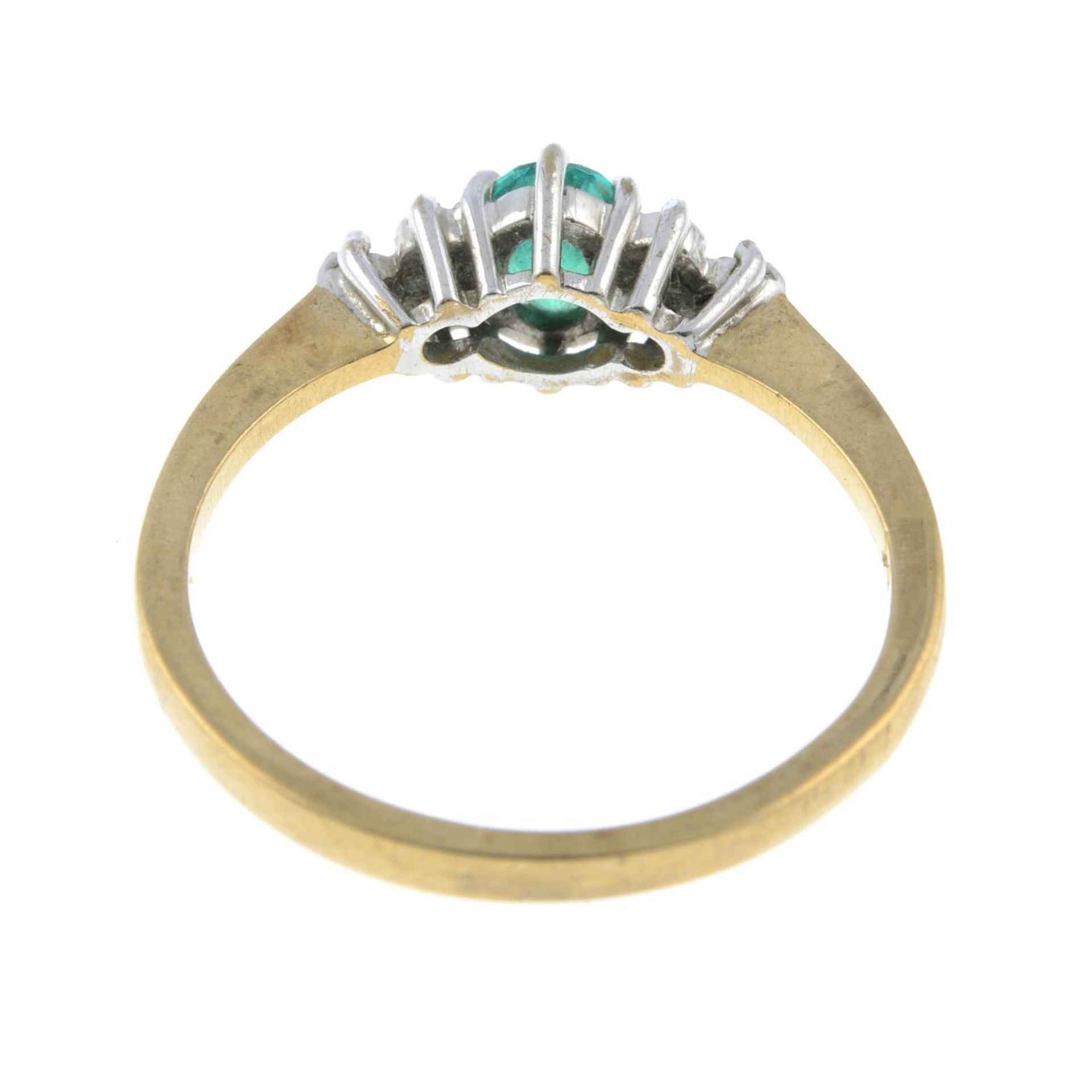 A 9ct gold emerald and diamond ring. - Image 3 of 3