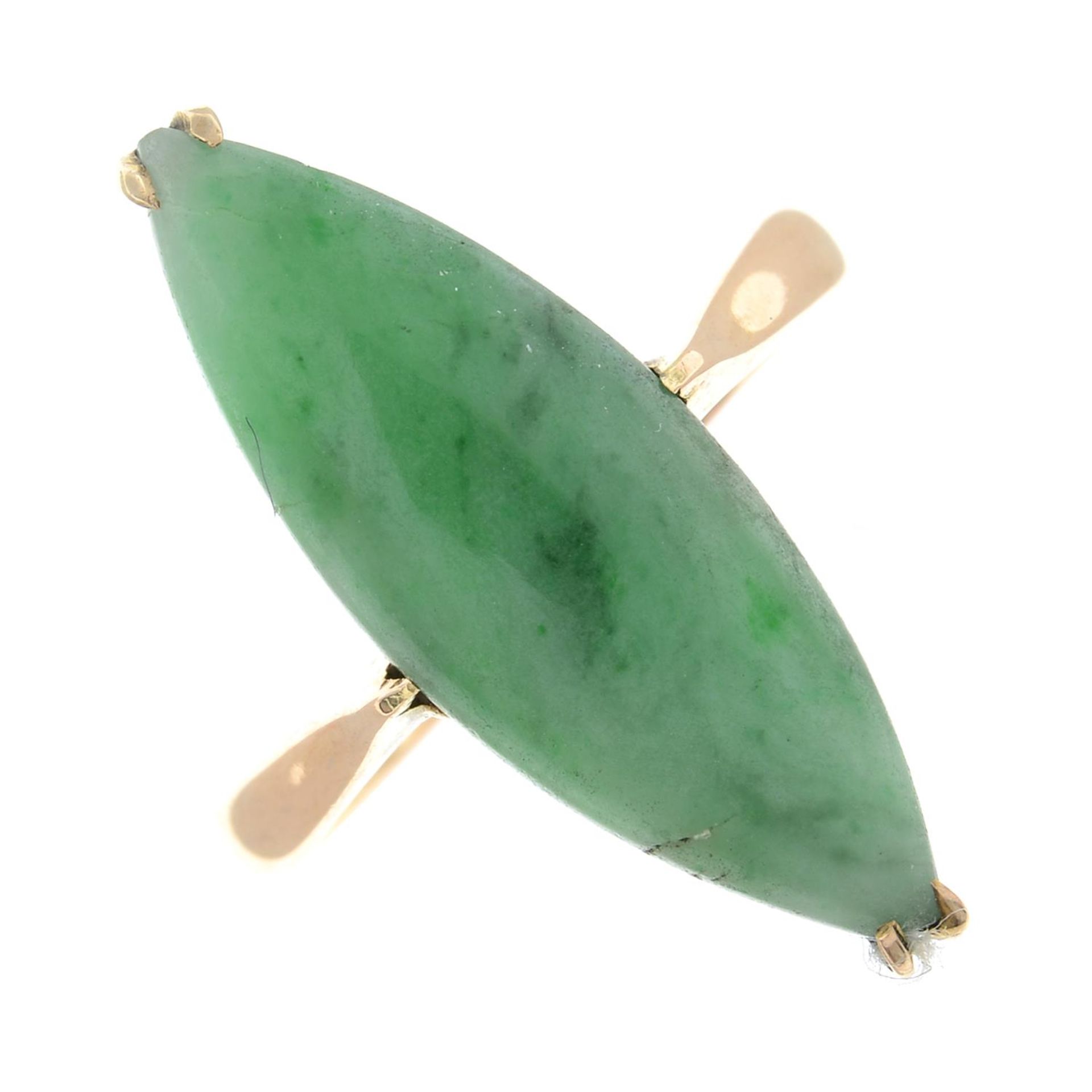 A jade dress ring.