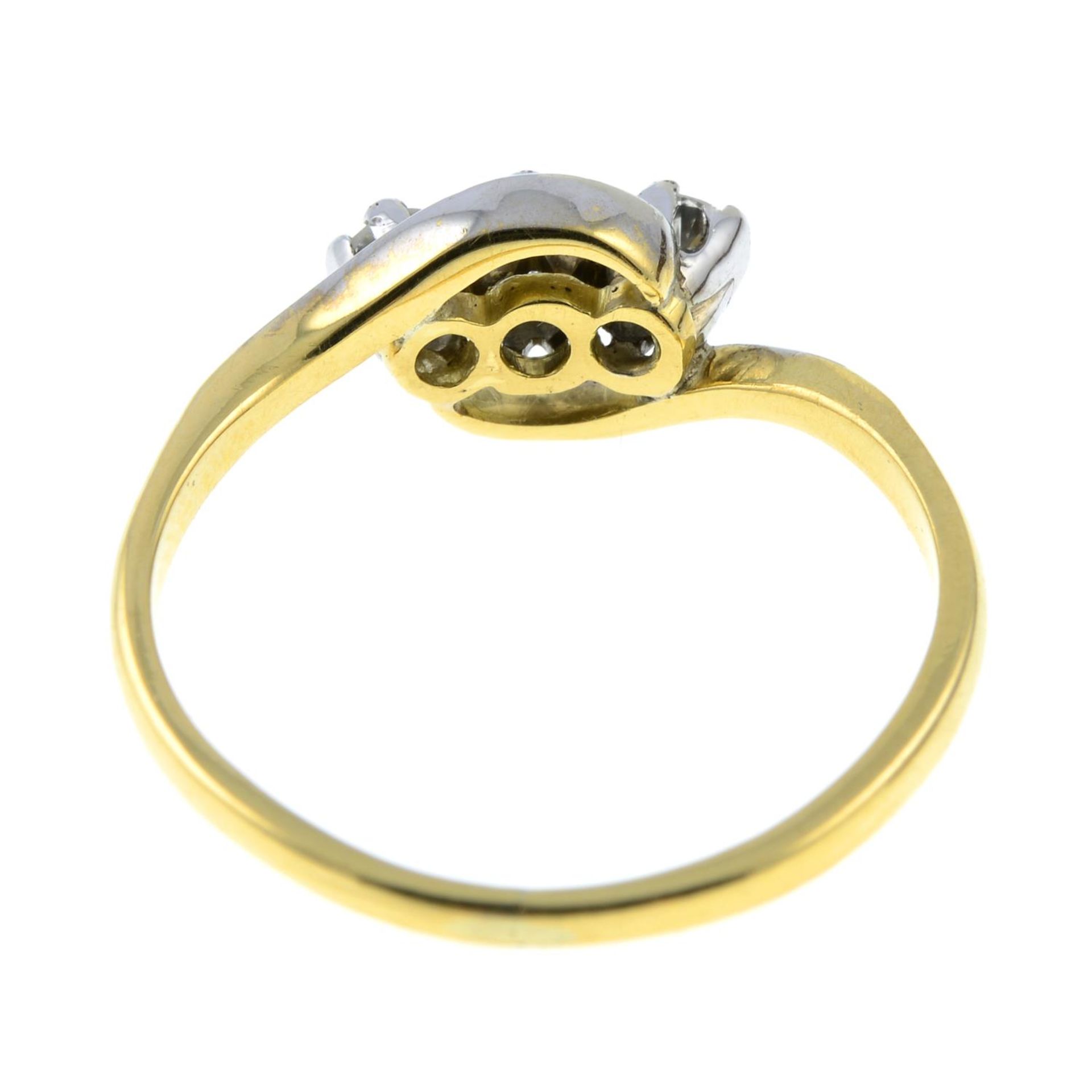 A brilliant-cut diamond three-stone ring.Estimated total diamond weight 0.20ct, - Image 3 of 3