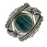 A silver imitation malachite 'Gucci Garden' ring, by Gucci.Signed Gucci.