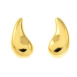 A pair of 'Teardrop' stud earrings, by Elsa Peretti for Tiffany & Co.Signed T&Co.