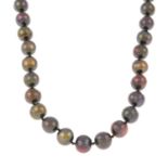 A cultured pearl necklace, with magnetic clasp.Clasp stamped 925.Length 46.5cms.