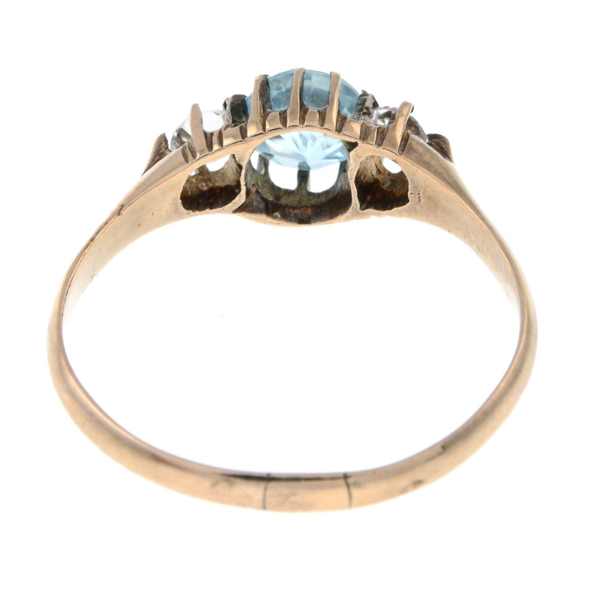 A blue and colourless zircon ring.Ring size N. - Image 3 of 3