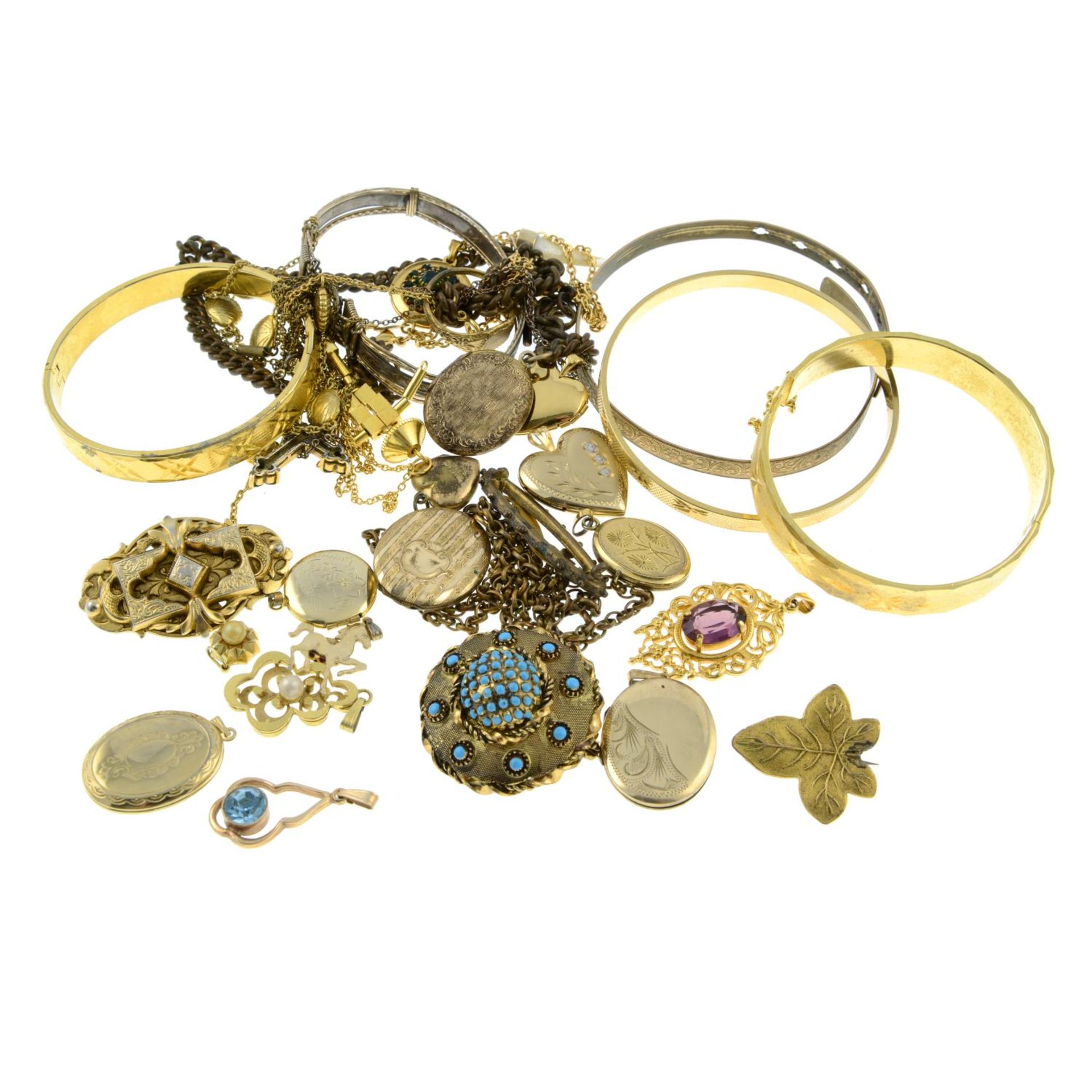 A selection of rolled gold and costume jewellery. - Image 2 of 4