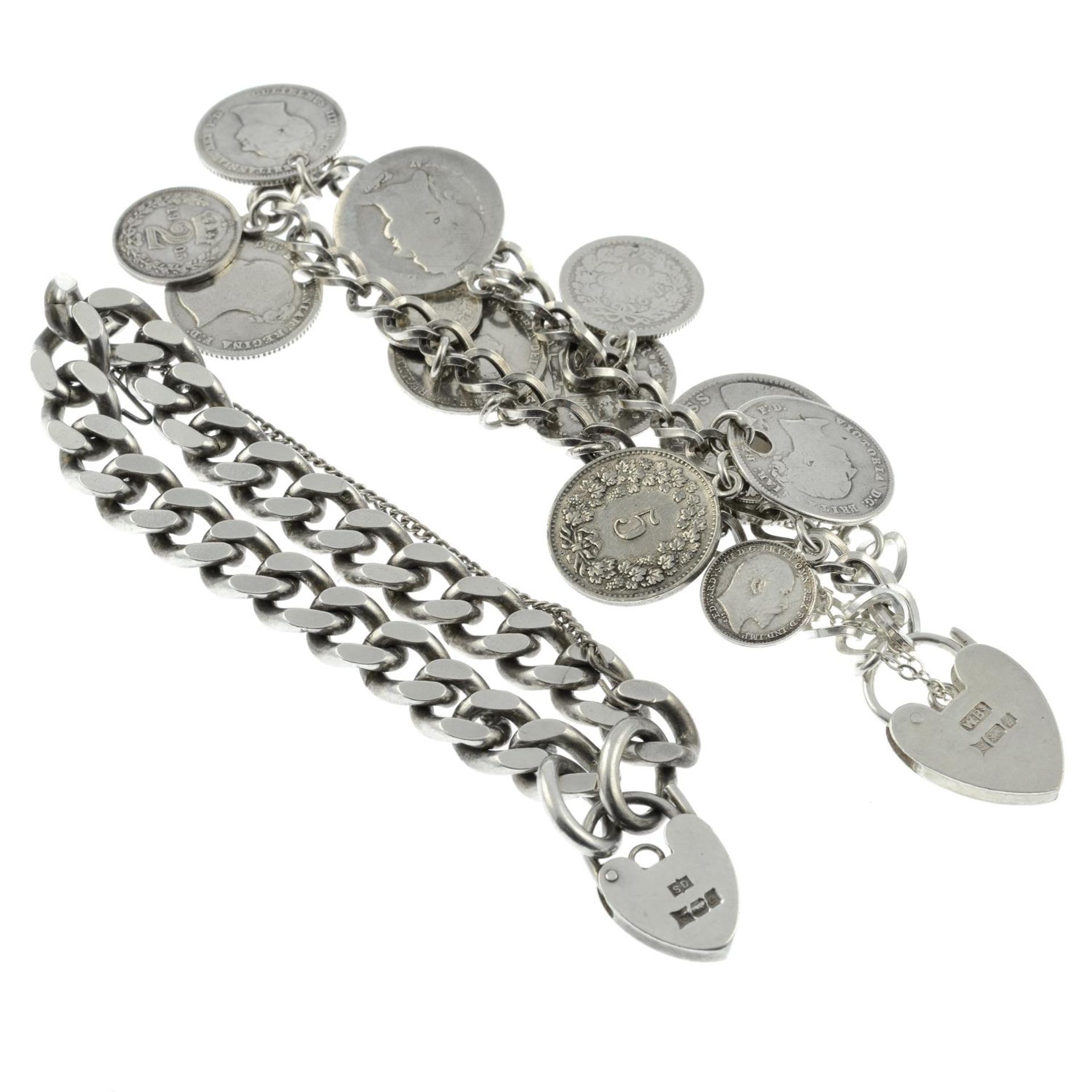 Two silver bracelets, - Image 2 of 2