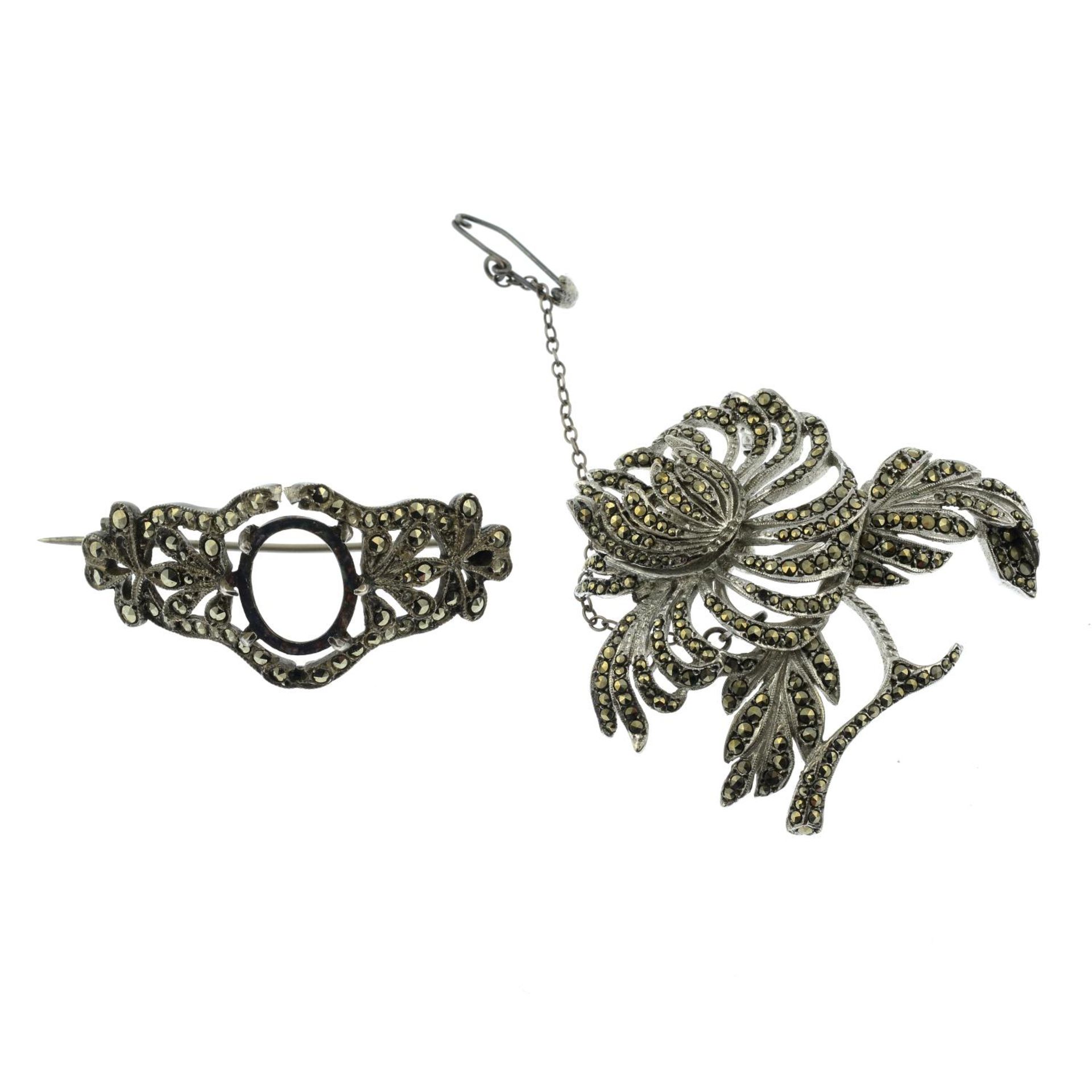 Four marcasite brooches, - Image 2 of 2