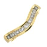 An 18ct gold chevron diamond ring.Total diamond weight 0.50cts,