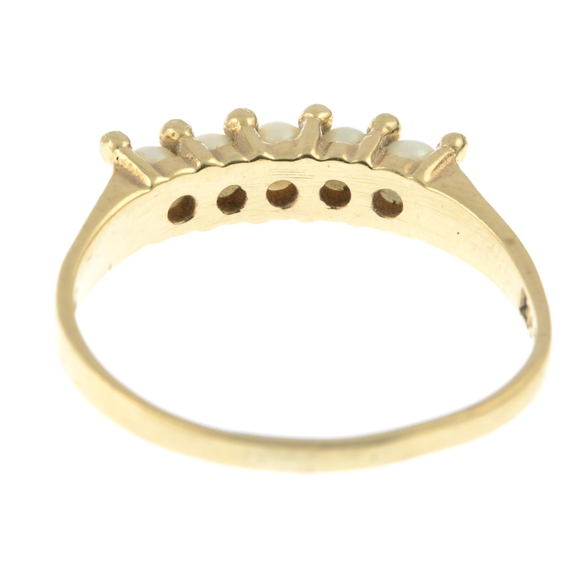 A Danish cultured pearl ring.Stamped 585.Ring size O1/2. - Image 3 of 3