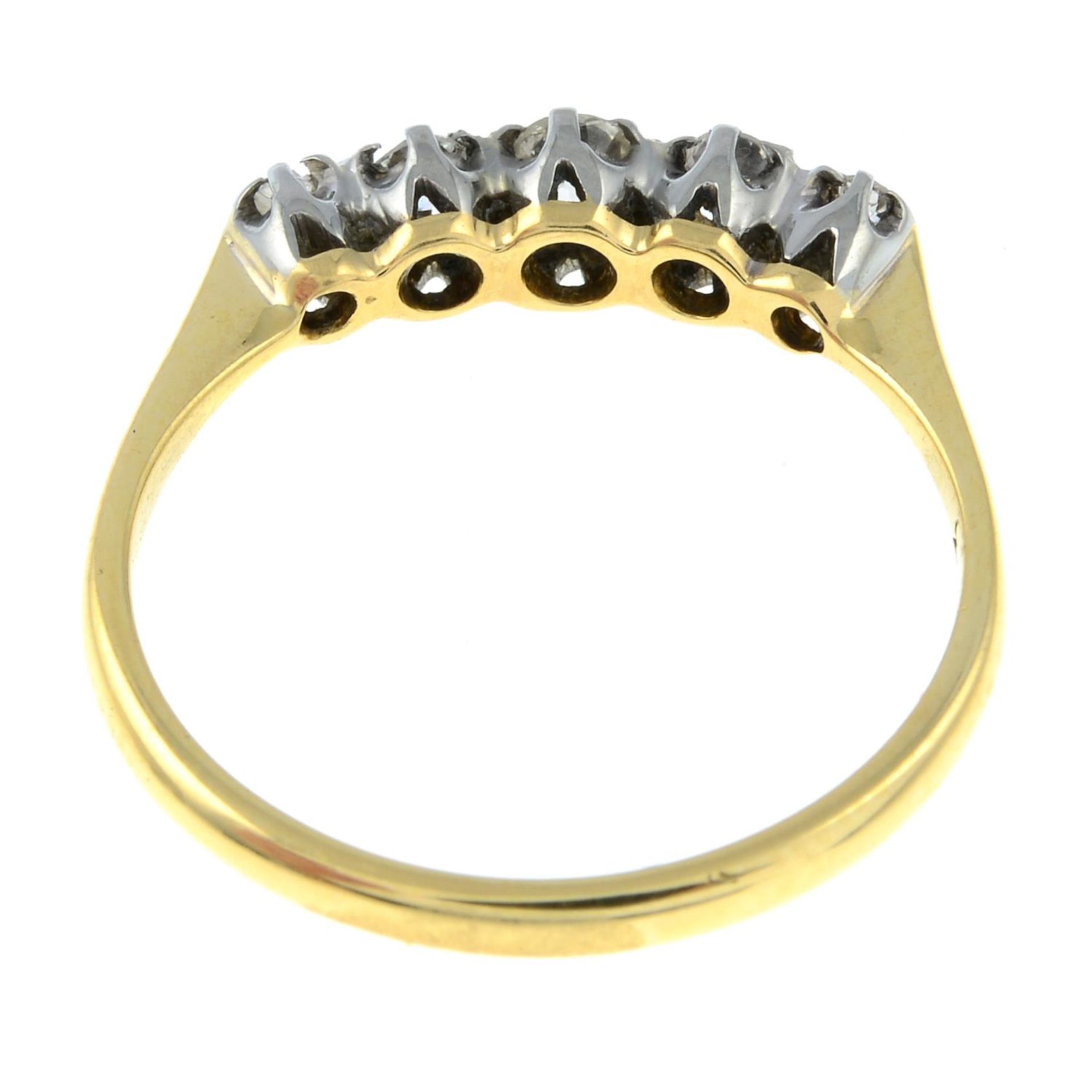 An early 20th century 18ct gold old-cut diamond five-stone ring.Estimated total diamond weight - Image 3 of 3