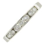 A 9ct gold diamond half eternity ring.Estimated total diamond weight 0.49cts,