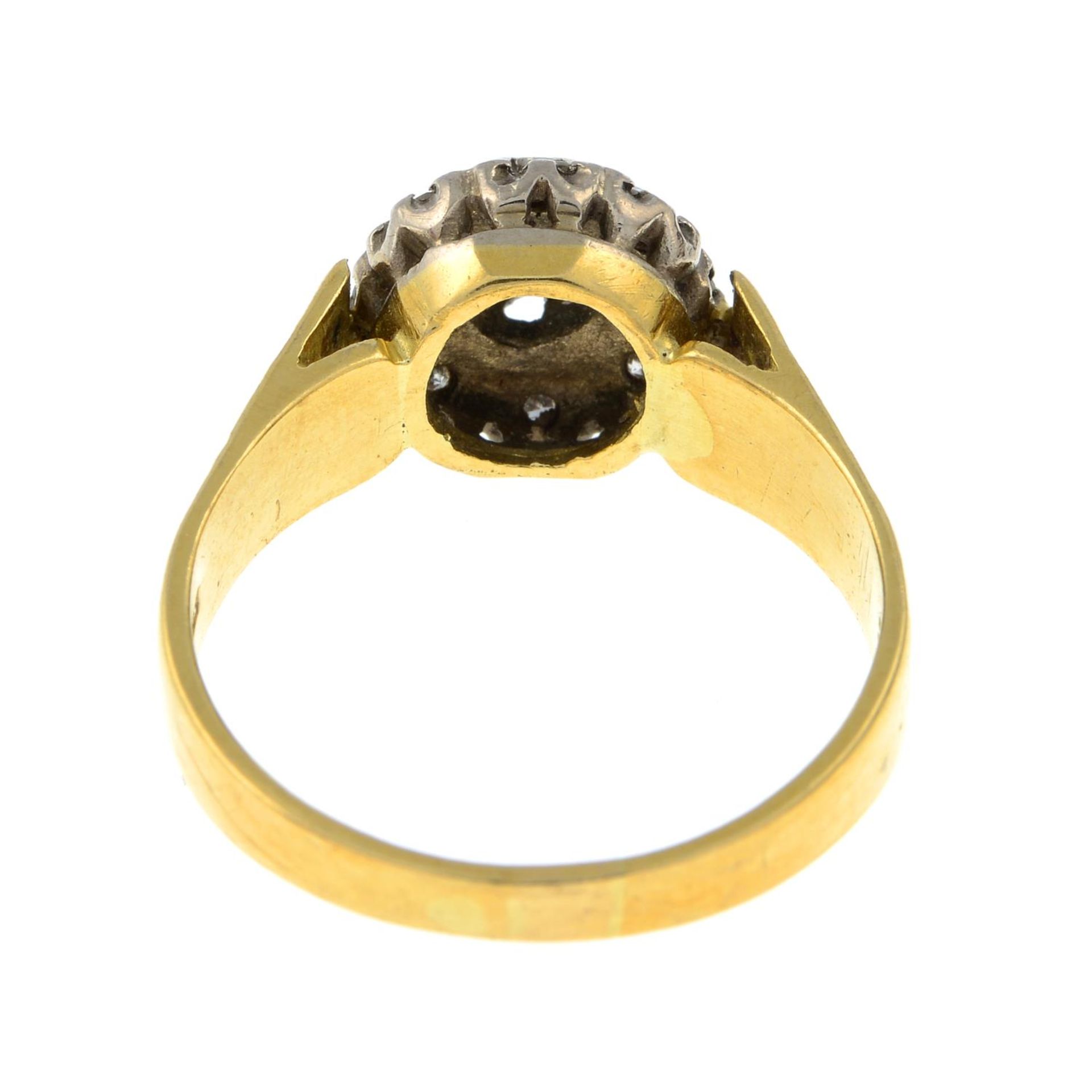An 18ct gold vari-cut diamond cluster ring.Estimated total diamond weight 0.10ct. - Image 3 of 3