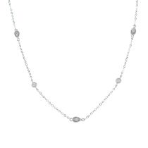 An 18ct gold necklace, with diamond spacers.Total diamond weight 0.12ct.