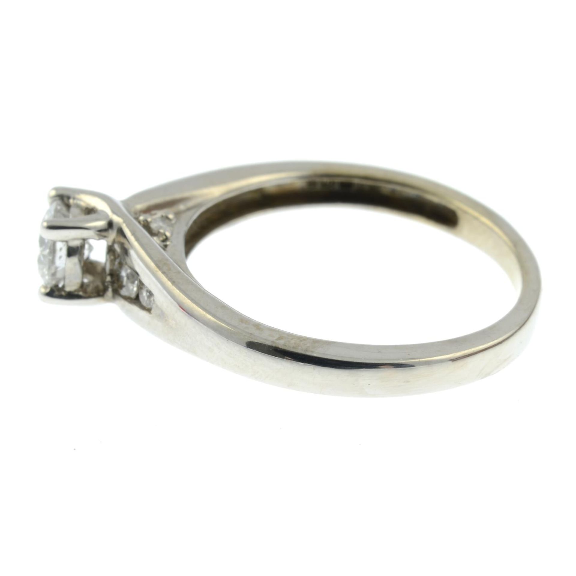 A 9ct gold brilliant-cut diamond single-stone ring.Total diamond weight 0.40ct, - Image 2 of 3