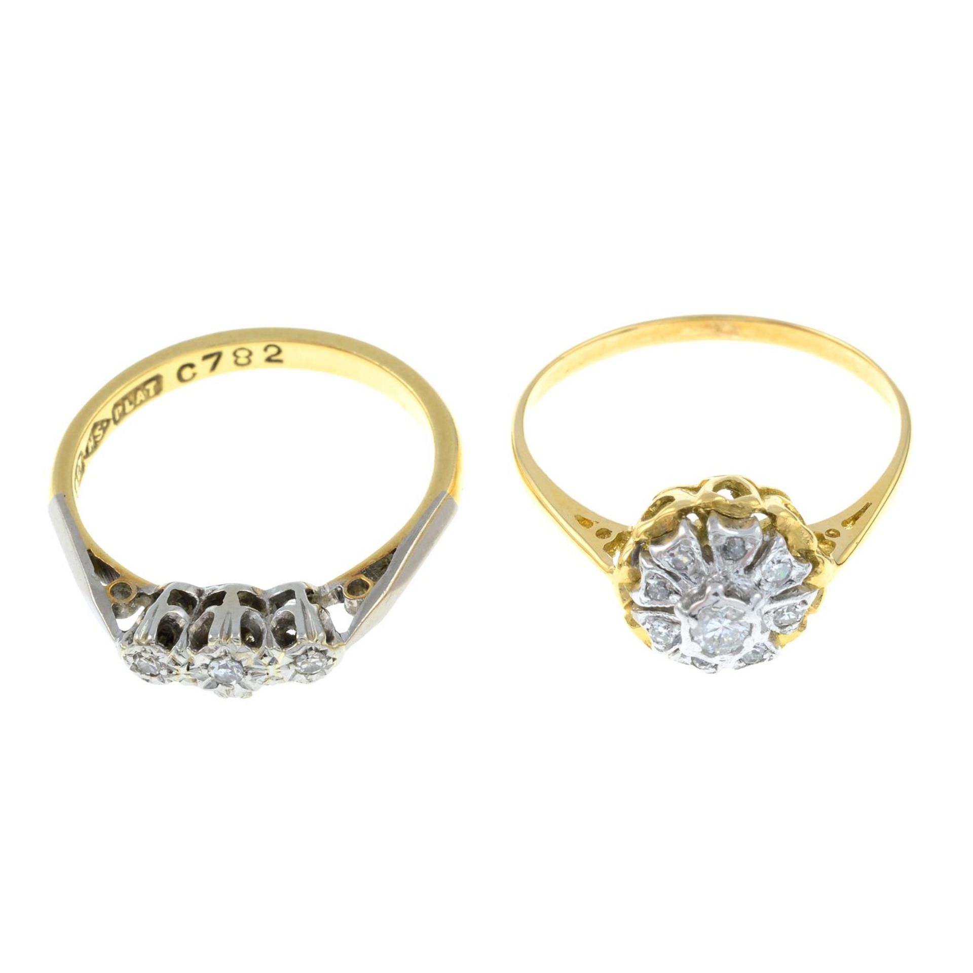 Diamond three-stone ring,