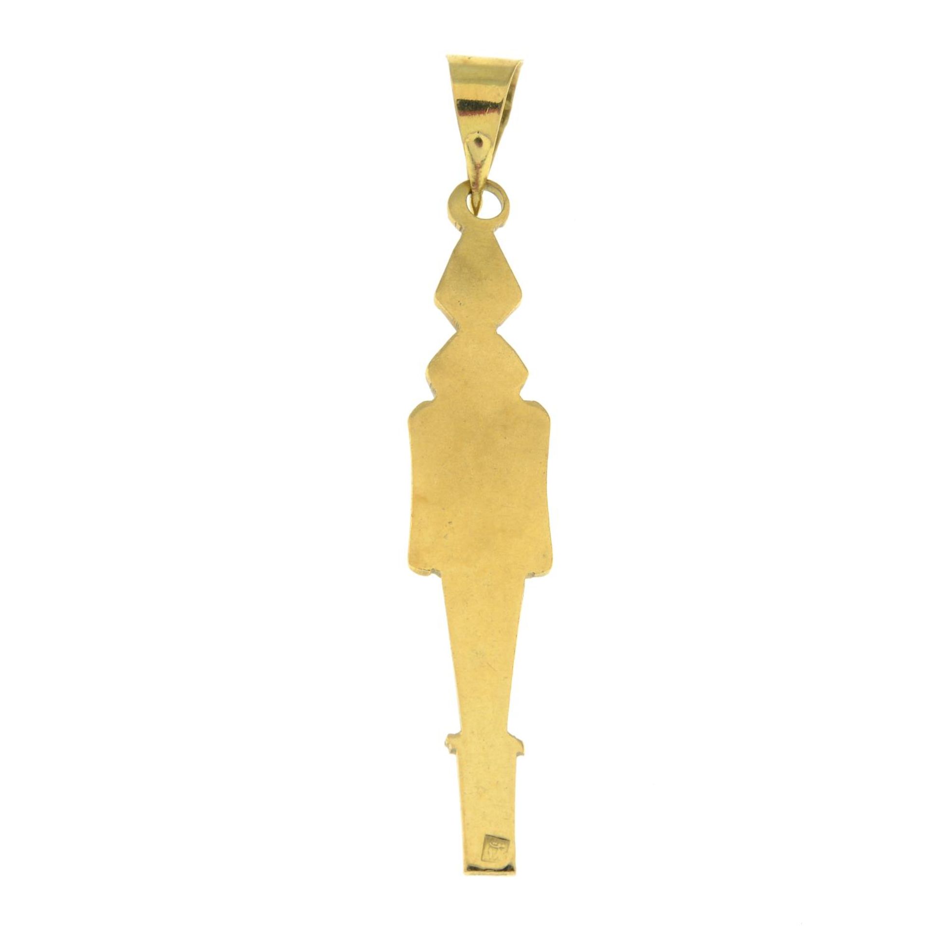 An Egyptian Tutankhamun pendant.Egyptian marks.Length 4.4cms. - Bild 2 aus 2