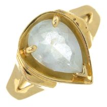 An aquamarine single-stone ring.Aquamarine calculated weight 1.70cts,