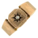 An early 20th century 9ct gold diamond ring.Hallmarks for Birmingham, 1926.Ring size S1/2.