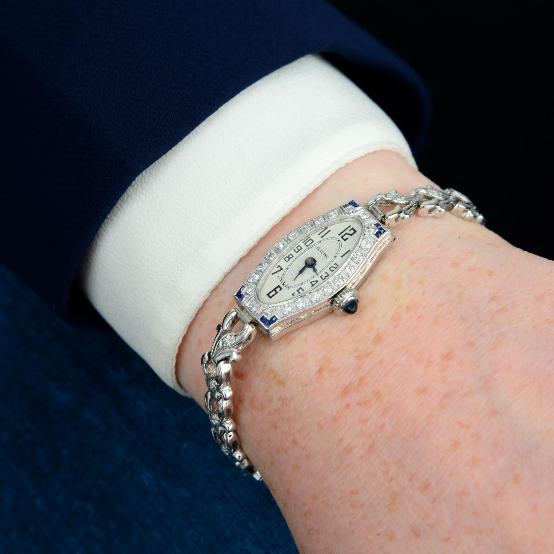 A lady's diamond cocktail watch by Glycine. - Image 3 of 5