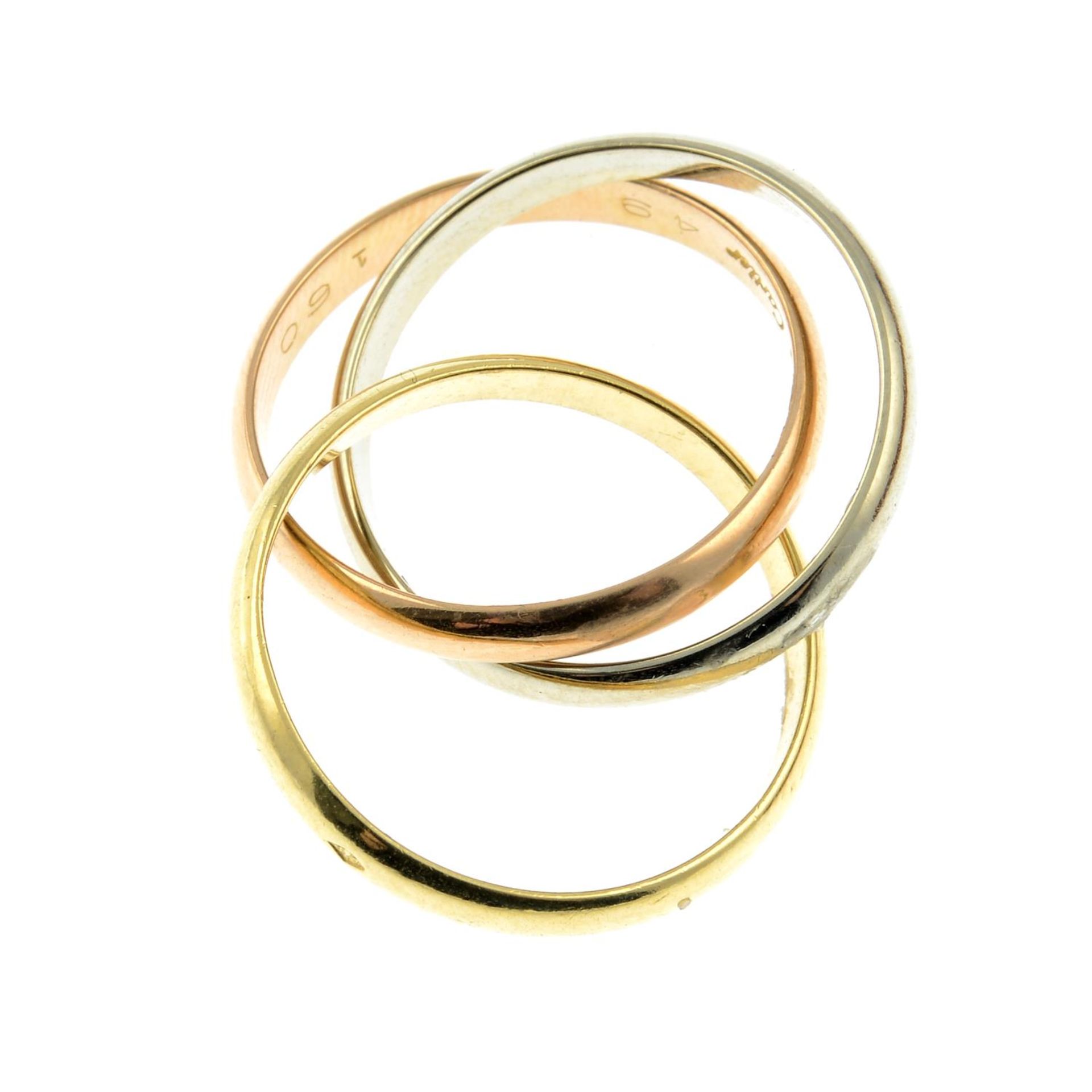 A 'Trinity' tri-colour ring, by Cartier.Signed Cartier, KK160. - Bild 3 aus 3