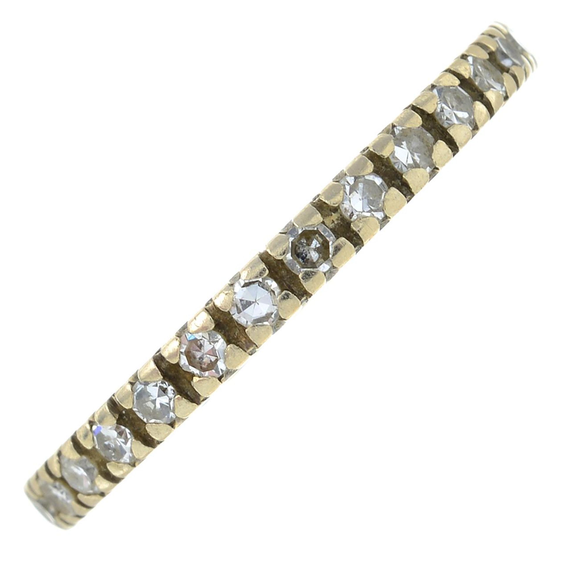 A diamond full eternity ring.Estimated total diamond weight 0.25ct.