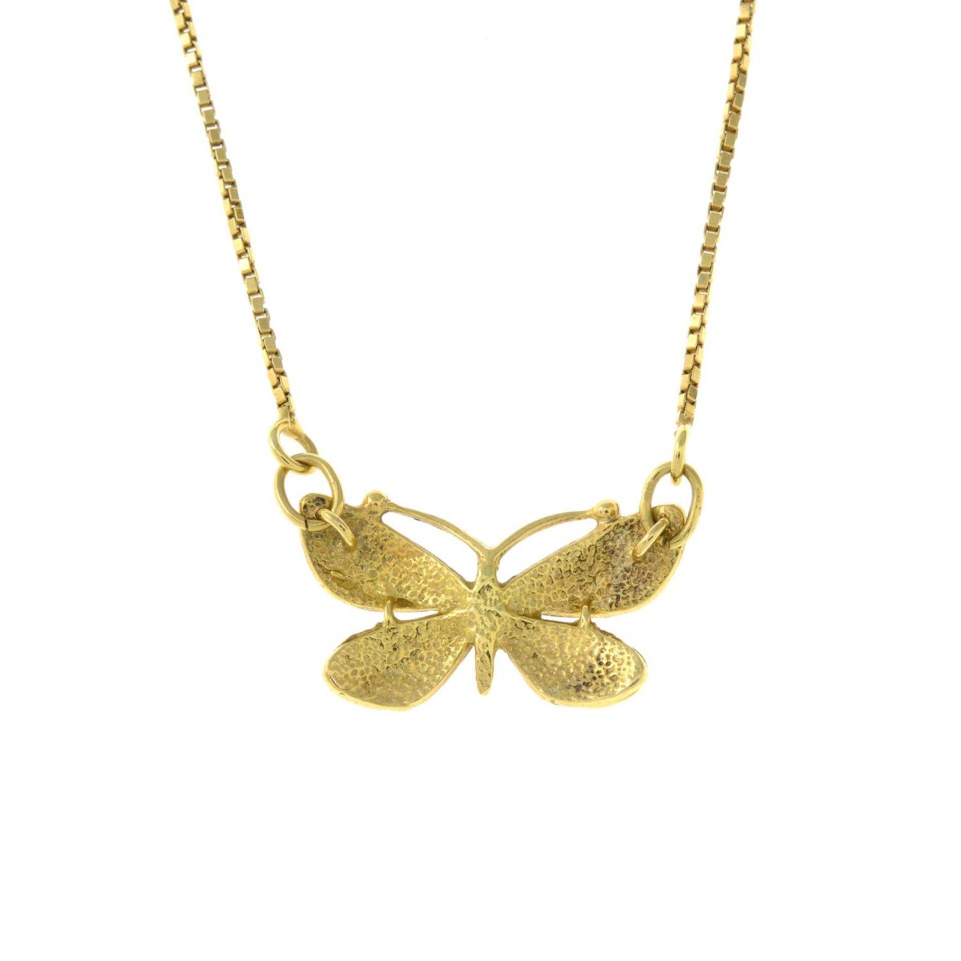 An enamel butterfly pendant, - Image 2 of 3