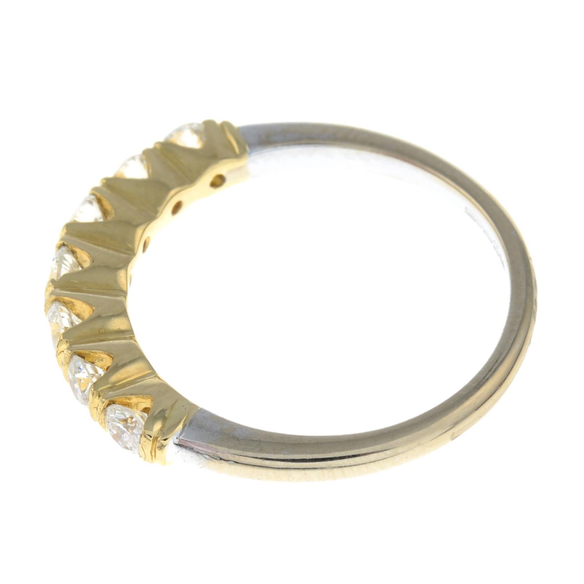 An 18ct gold brilliant-cut diamond half eternity ring.Estimated total diamond weight 0.50ct, - Bild 2 aus 3
