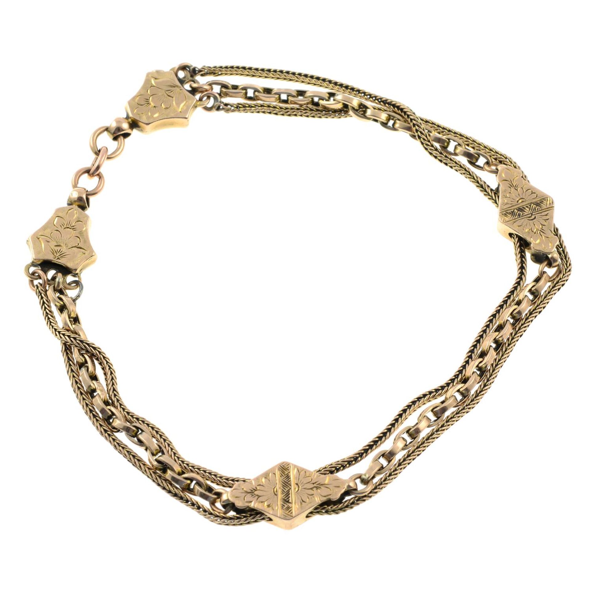 A Victorian 9ct gold bracelet.Length 21cms. - Bild 2 aus 2