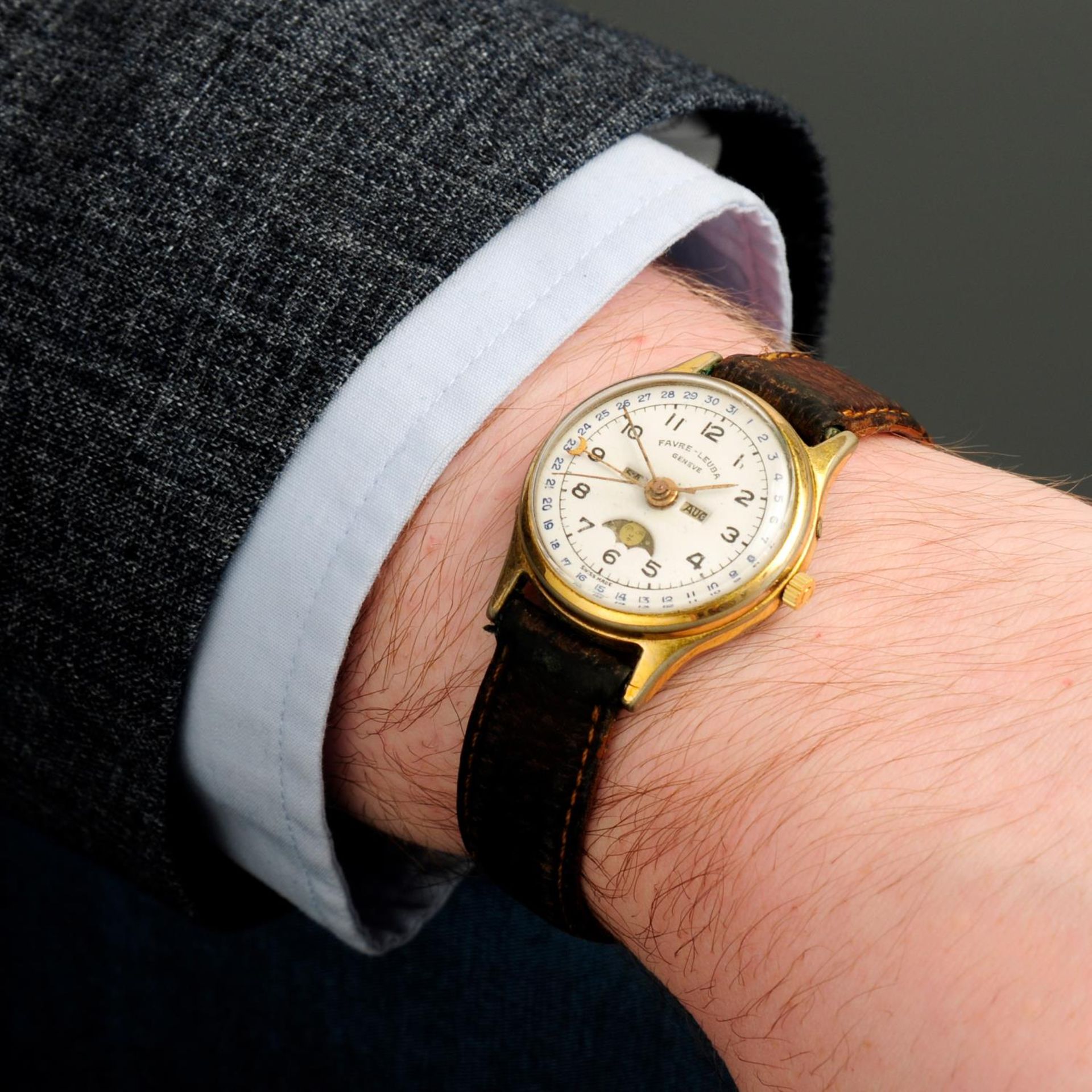 FAVRE-LEUBA - a triple date wrist watch. - Bild 3 aus 6